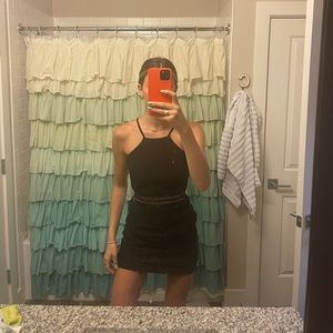 black mini dress